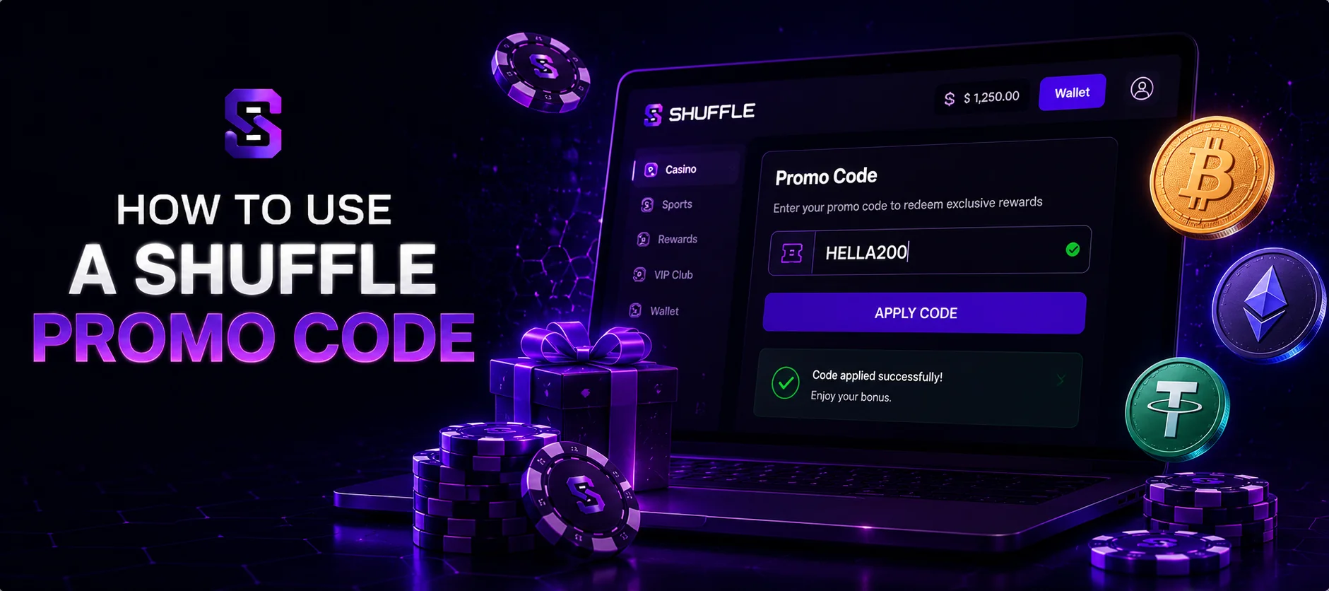 How to use a Shuffle promo code during registration